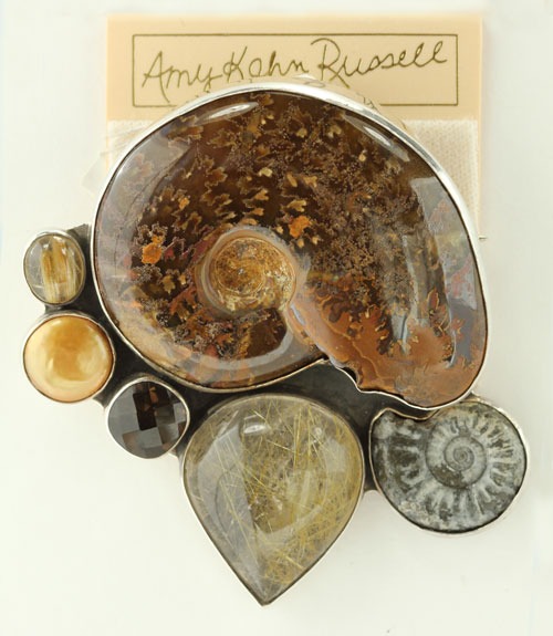 Ammonite Fossil Pin-Pendant