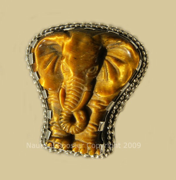 Tiger Eye Elephant Ring