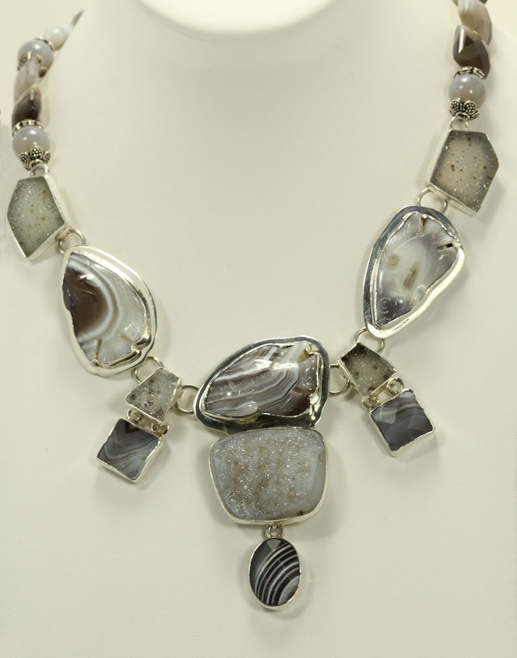 Botswana Agate Fish Necklace