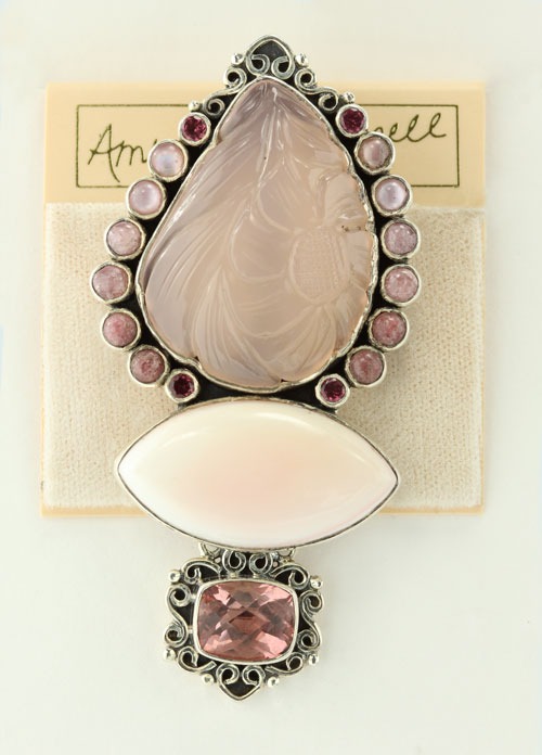 Carved Rose Quartz Pin-Pendant