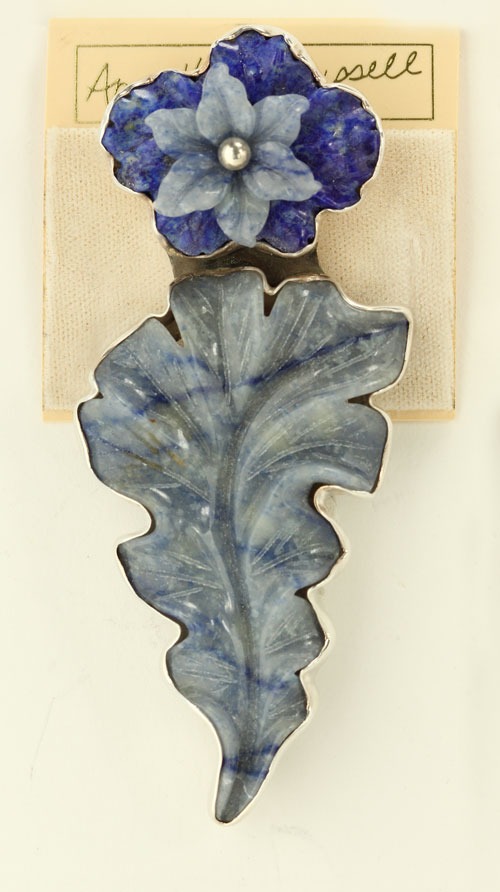 Dumortierite & Lapis Pin-Pendant