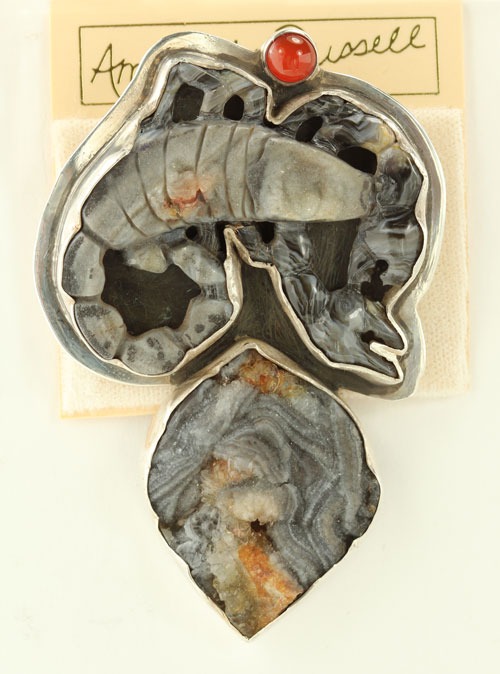  Drusy Lobster Pin-Pendant