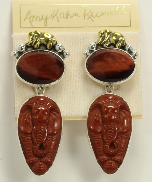 Elephant Post Dangle Earrings--MATCHING BRACELET