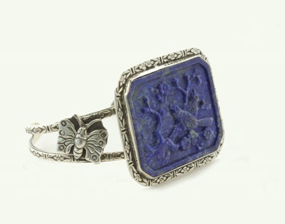  Hand Carved Lapis Cuff
