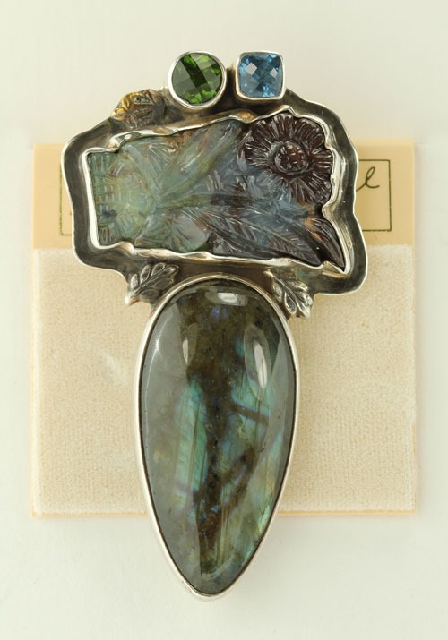 Peruvian Opal & Labradorite Pin-Pendant