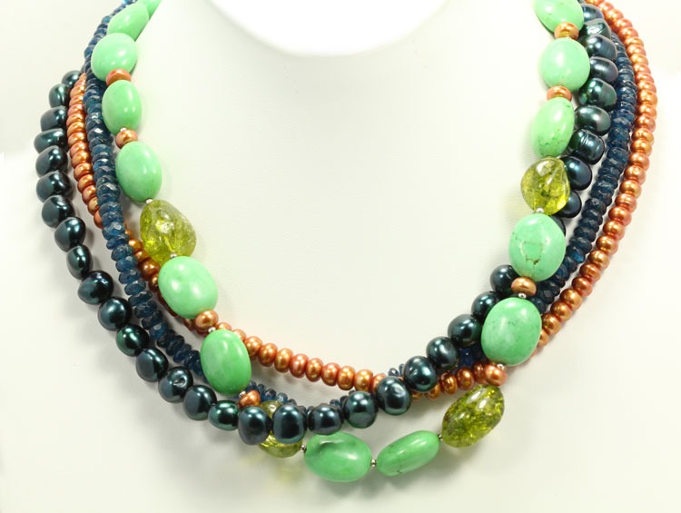 Amy Kahn Russell Turquoise & Pearl Necklace