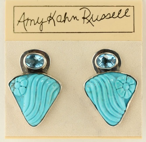 Turquoise & Quartz Clip Earrings