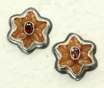 Aventurine Star Flower Post Earrings