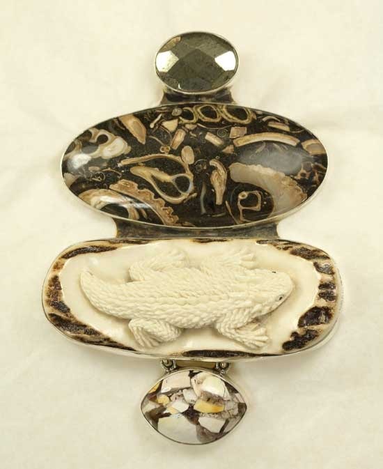 Baja Sea Bed Fossil Post Earrings