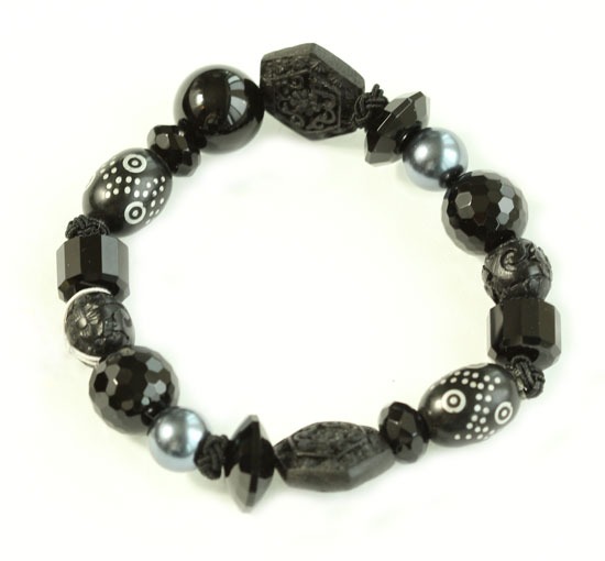 Black Onyx with Sterling Silver Inlay