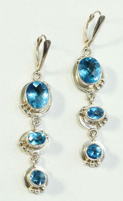 Blue Quartz Lever Back Dangles