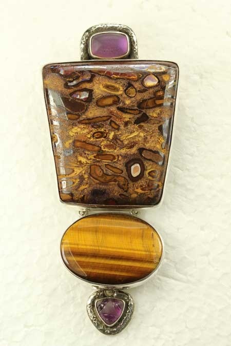 Boulder Opal Clip Earrings--COORDINATING PIN-PENDANT AVAILABLE