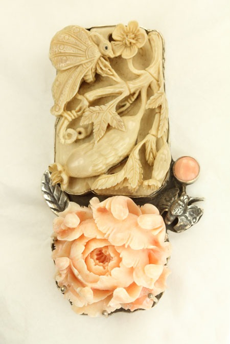 Carved Mammoth Ivory Pin-Pendant