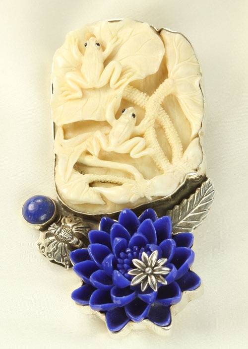 Carved Mammoth Ivory Pin-Pendant