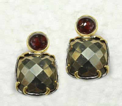 Chalcopyrite Post Earrings on Omega Backs