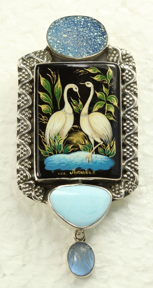 Exotic Birds in Natural Habitat-- MATCHING EARRINGS AVAILABLE