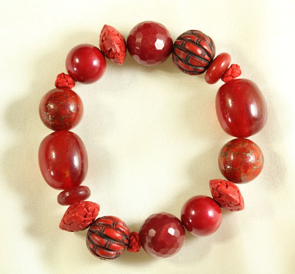 Exotic Red Stretch Bracelet