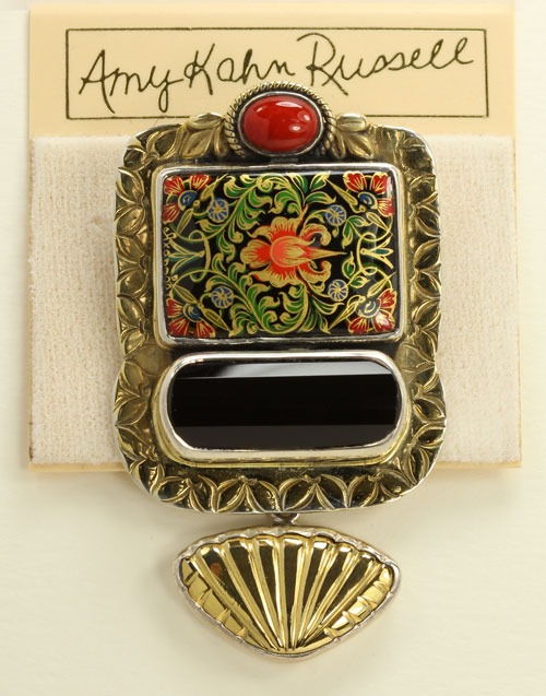 Russian Hand Painting on Black  Onyx