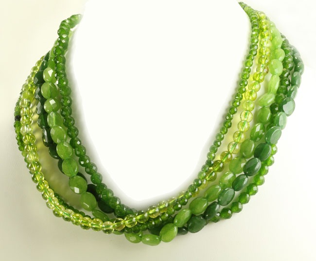 Jade and Agate Multi-Strand Necklace