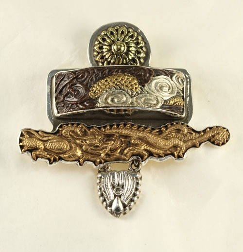 Japanese Fuchi with Menuki--COORDINATING RING