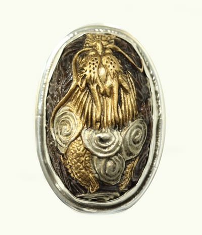 Japanese Fuchi with Menuki--COORDINATING RING