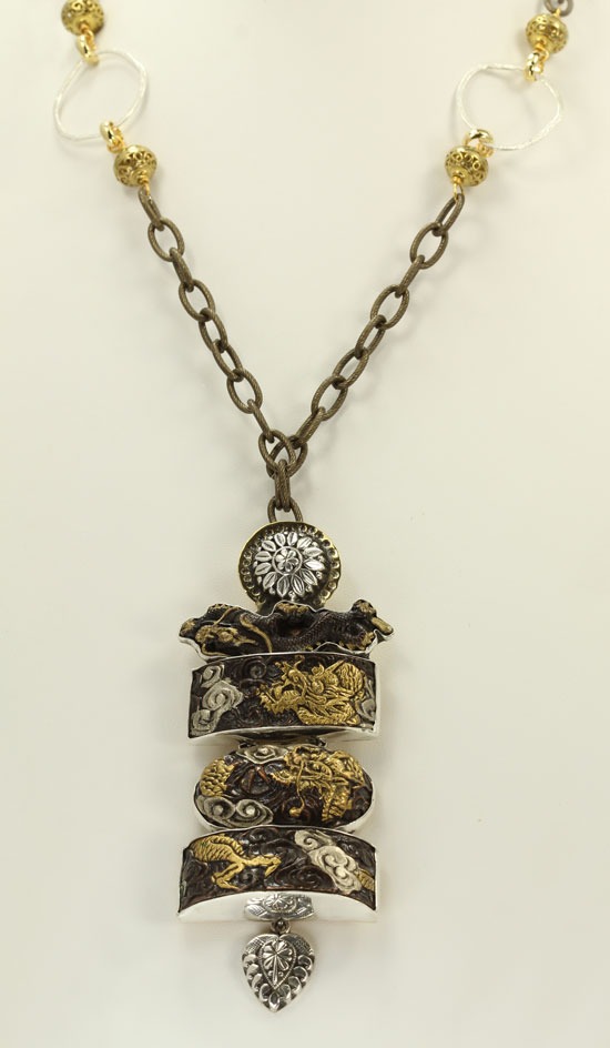 Japanese Sword Elements Pendant Necklace