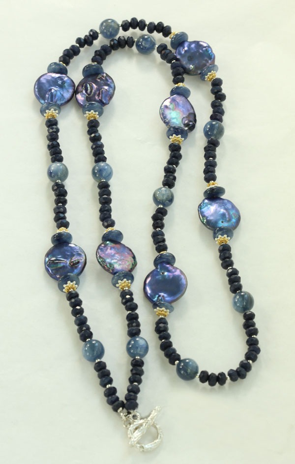 Kyanite & Fresh Water Pearl Necklace