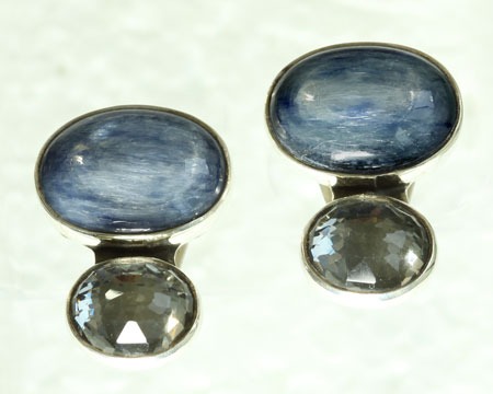 Kyanite & Platinum Clip Earrings