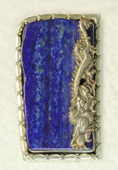 Lapis Pin-Pendant with Japanese Menuki