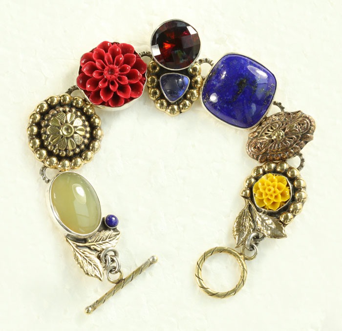 Lapis, Yellow Opal, & Vermeil Bracelet