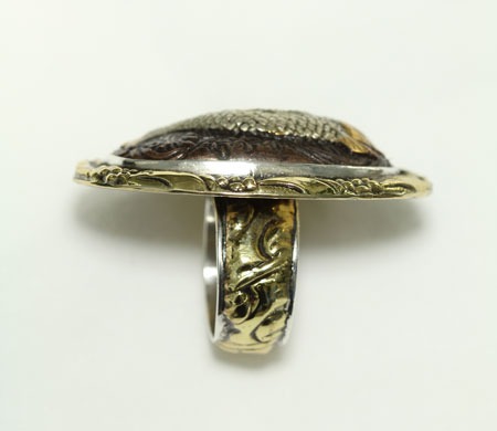 Large Japanese Fish Kashira Ring