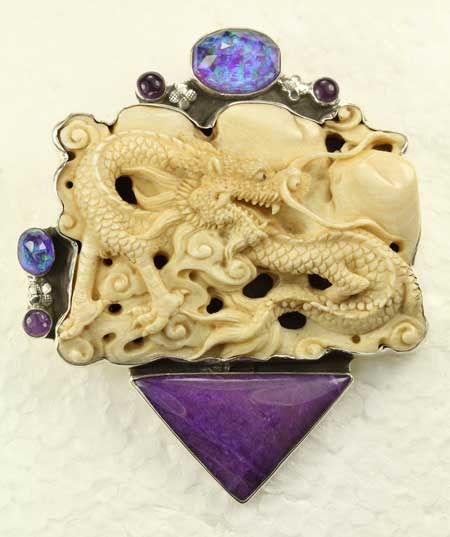 Mammoth Ivory Dragon Pin-Pendant