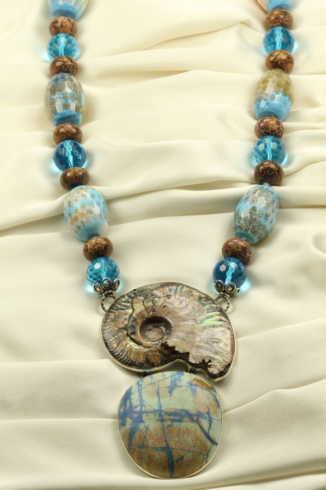Opalized Ammonite Statement Necklace