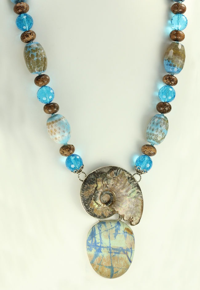 Opalized Ammonite Statement Necklace