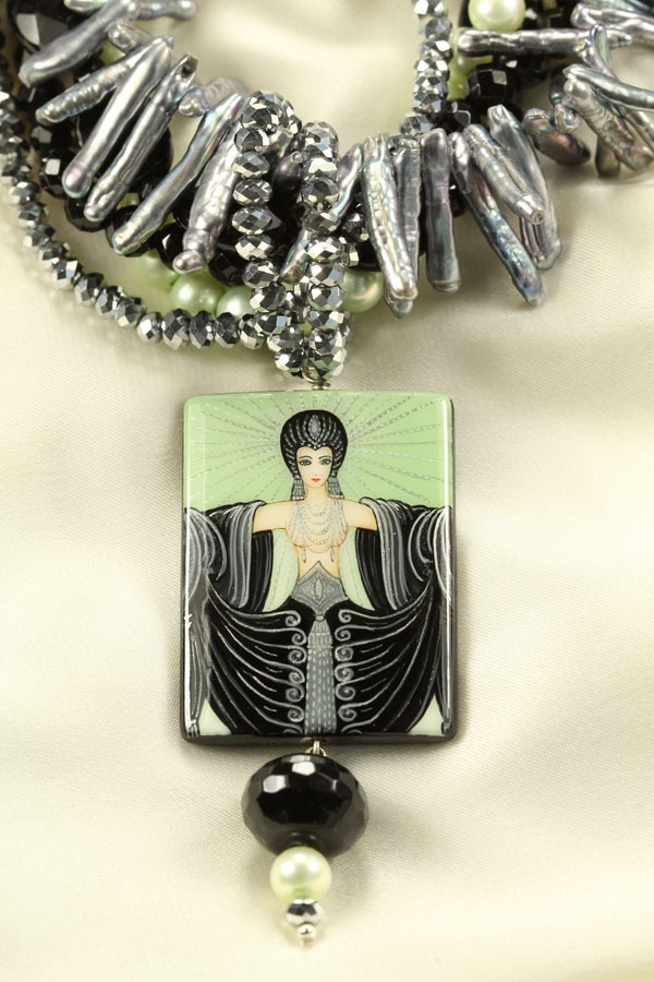 Art Nouveau Portrait  Statement Necklace
