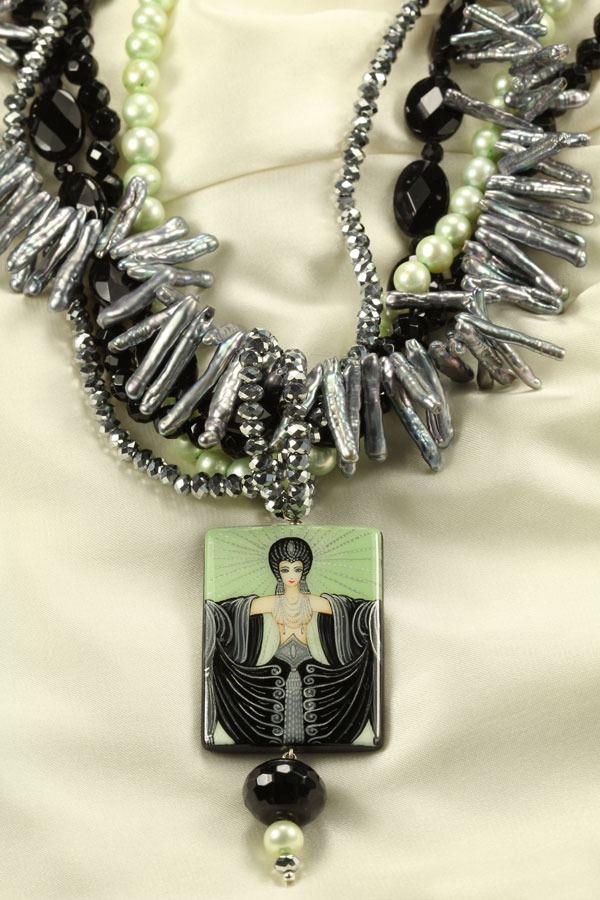 Art Nouveau Portrait  Statement Necklace