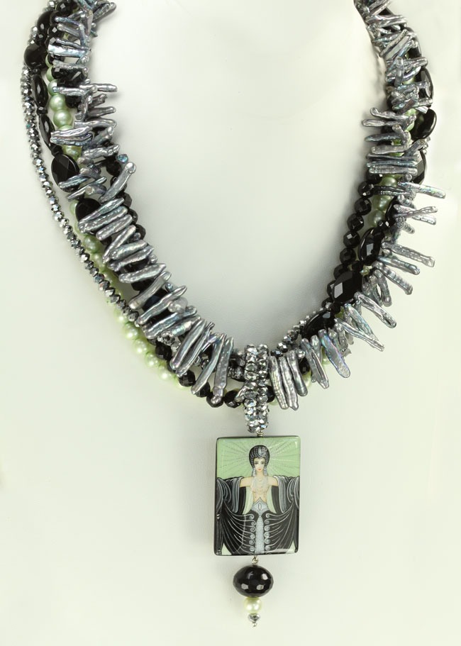 Art Nouveau Portrait  Statement Necklace