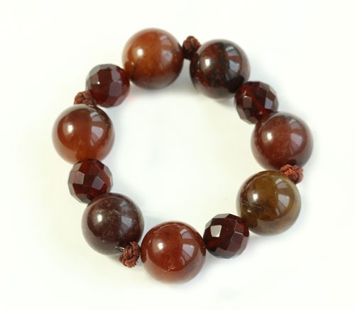 Serpentine & Garnet Stretch Bracelet