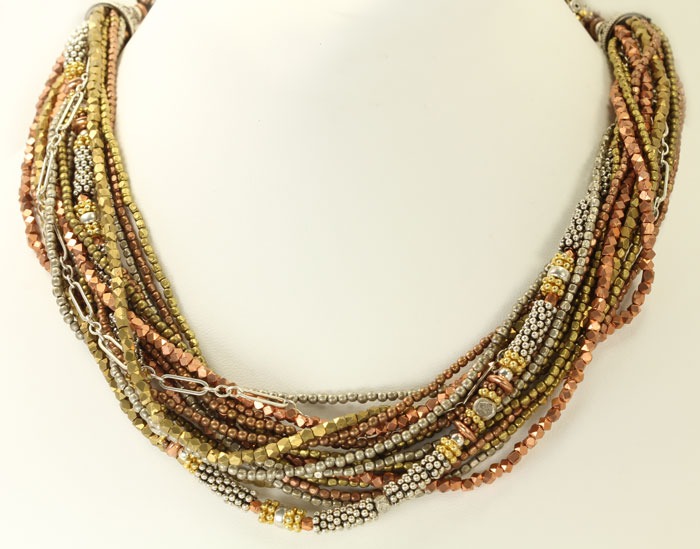  Sterling Silver & Copper Multi-Strand Necklace
