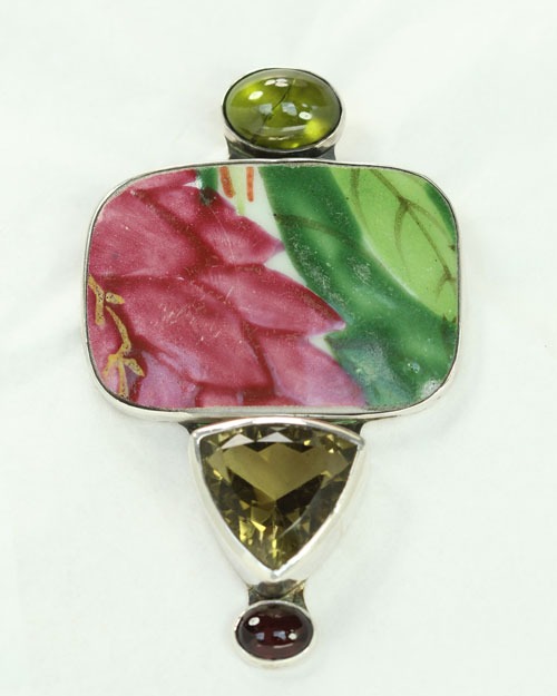 Antique Chinese Porcelain Pin-Pendant