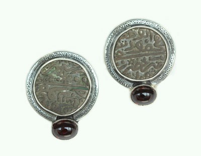 Antique South Asian Coin Clip Earrings