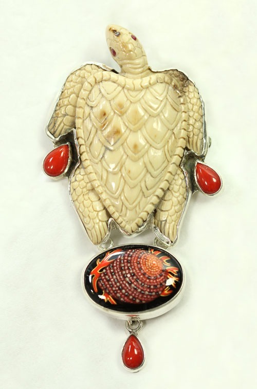 Bamboo Coral & Garnet Post Earrings