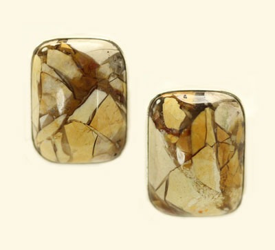 Brecciated Mookite Clip Earrings