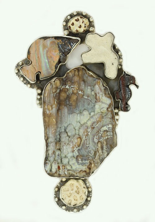 Large Fossilized Florida Lake Coral Pin-Pendant