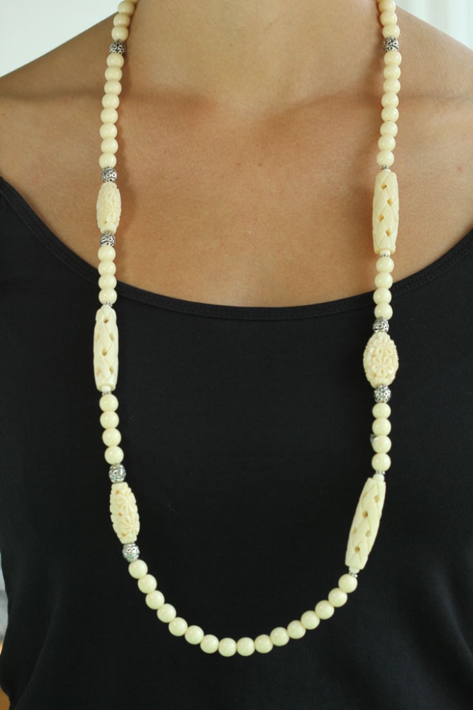 Hand Carved Bone Necklace
