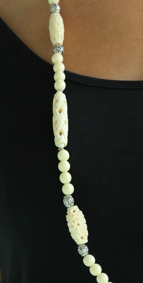 Hand Carved Bone Necklace