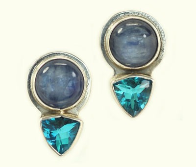 Kyanite & Quartz Petite Clip Earrings