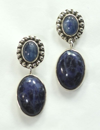Kyanite & Sodalite Post Dangle Earrings