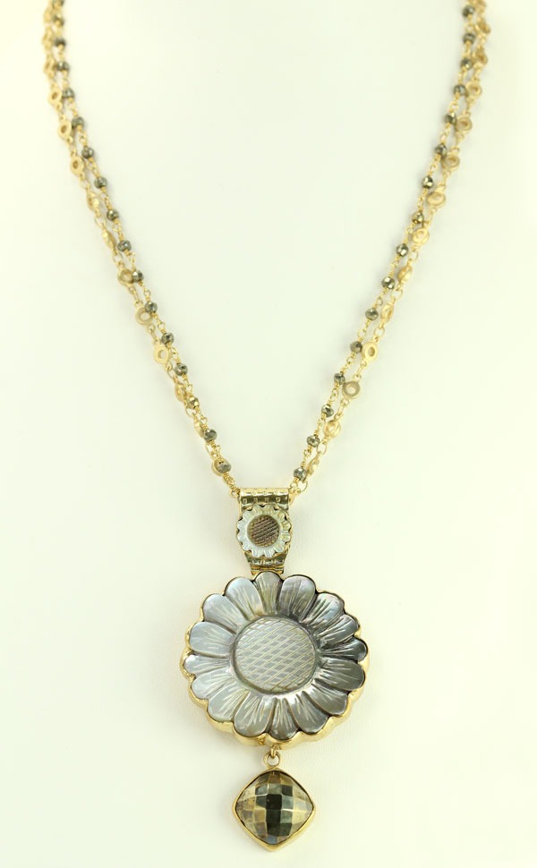 Mother of Pearl & Chalcopyrite Necklace