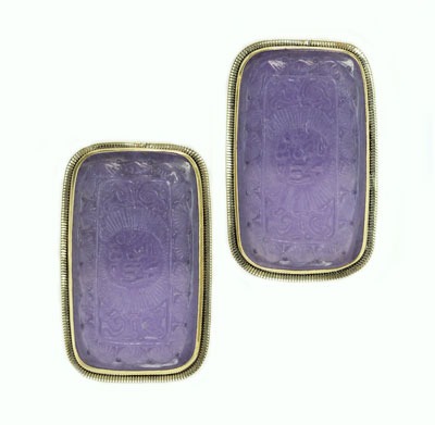 Purple Quartz Large Clip Earrings
